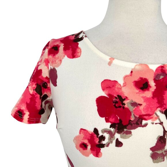 The Office Edit X Kiki Larue Floral Peplum Blouse White Pink Size Medium NWT - Picture 3 of 11